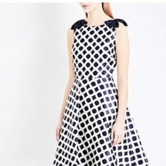 Ted Baker Blushing Rose Geo Dress with added blue panel to hem - Picture 2 of 16